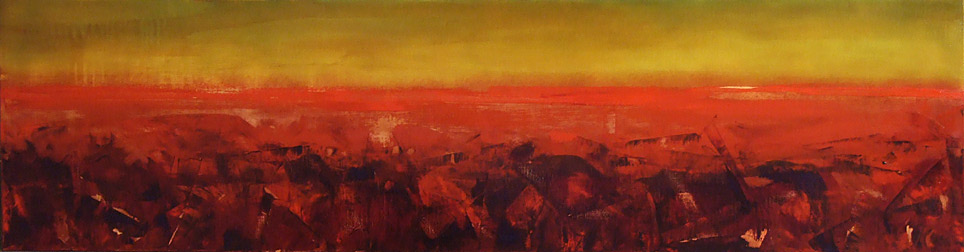 Rosemary Eagles nz abstract horizon artwork, acrylic on linen